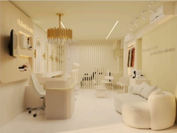 Workstations and lounge at Mellouk Beauty